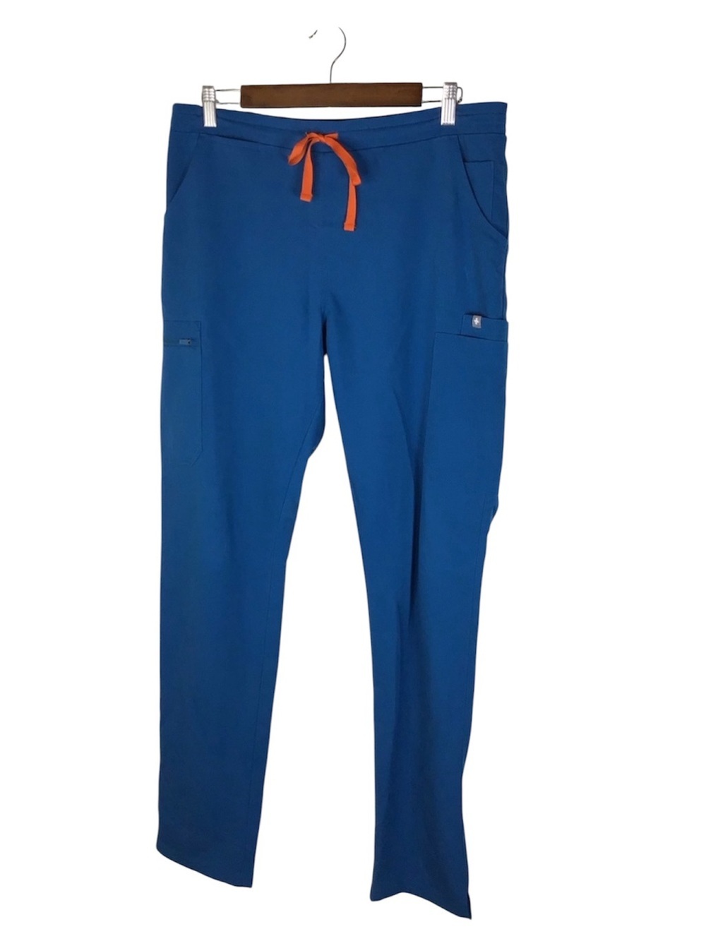 Figs Yola High-Rise Slim Scrub Pant in Alps Blue Size Medium Tall.